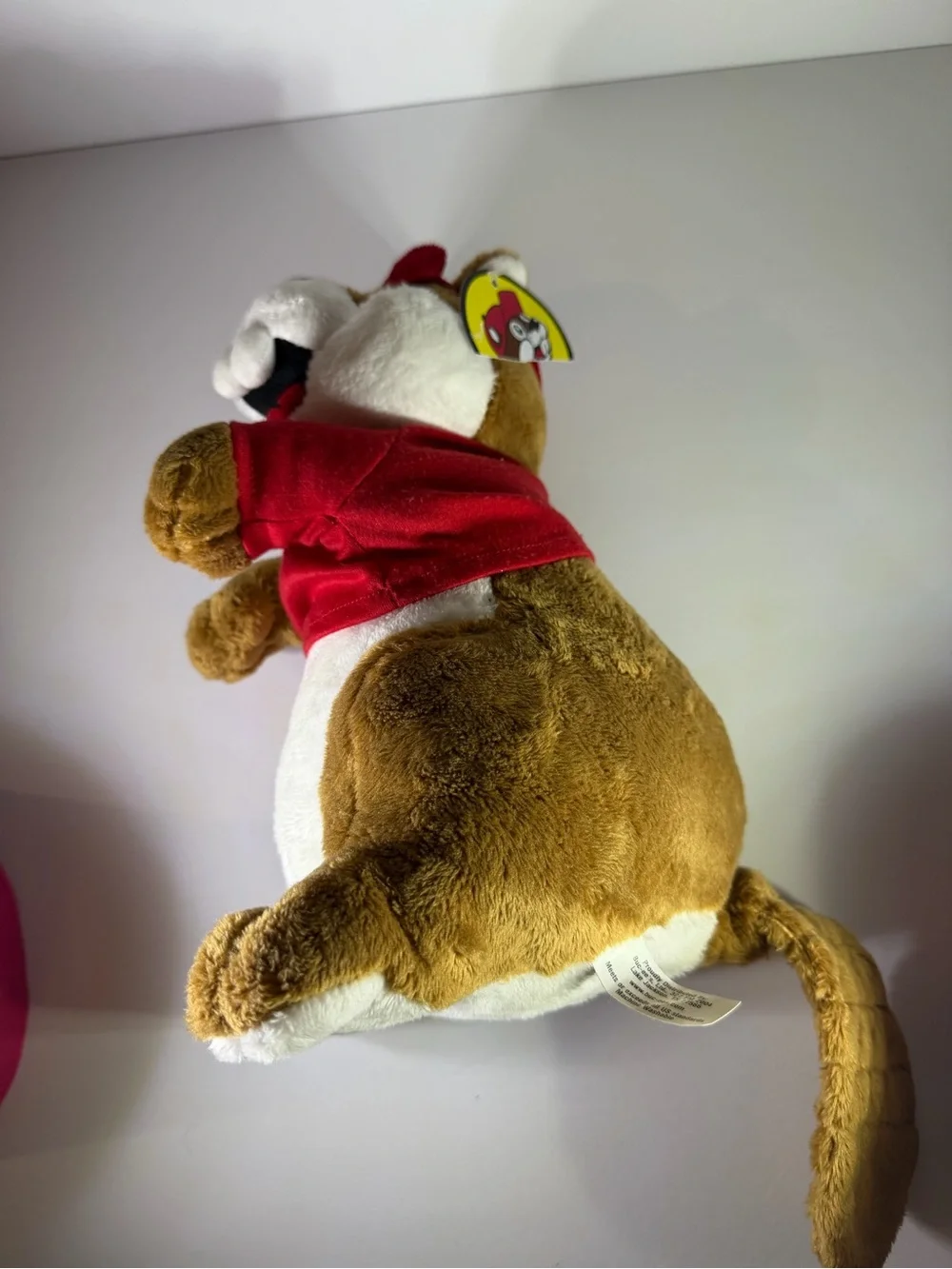 Adorable classic Buc-ee’s Beaver plush stuffed animal wearing his signature red